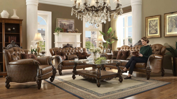 Lederen sofa Sofagarnituur 3+1+1 zitplaatsen set garnituur gestoffeerde sofa bank.