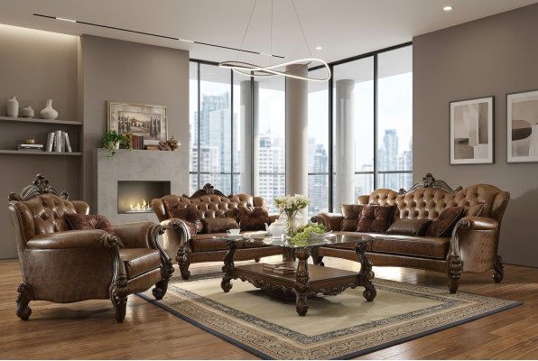 Lederen sofa Sofagarnituur 3+1+1 zitplaatsen set garnituur gestoffeerde sofa bank.