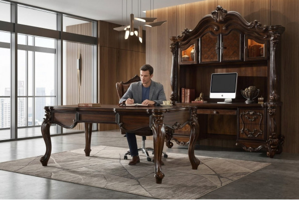 Edele luxe kantoorset, bureau + stoel + computertafel