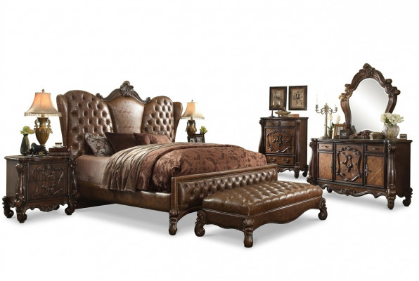 Chesterfield lederen bed bed bedden gestoffeerd ontwerp tweepersoonsbed 180x200cm