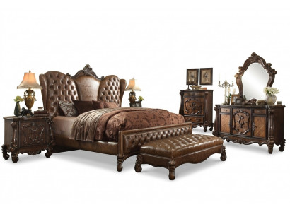 Chesterfield lederen bed bed bedden gestoffeerd ontwerp tweepersoonsbed 180x200cm