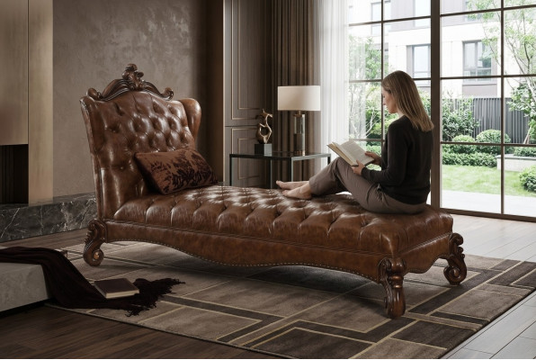 Luxury Sofa Chaise Longue Ligstoel Chaise Antieke Stijl Bekleding Barok Rococo