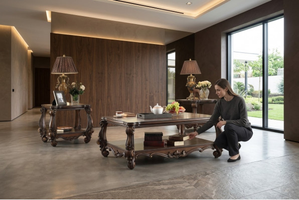 Luxe salontafel Echt hout Decoratietafels Bijzettafel Banktafel Woonkamer
