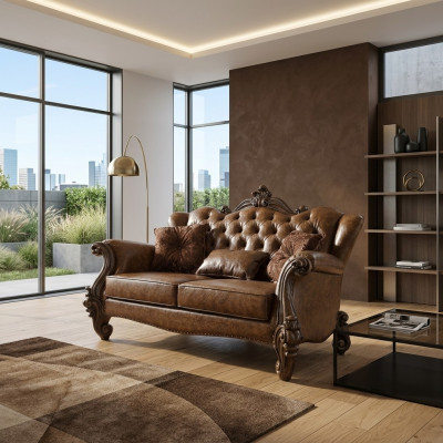Bankstel 3-zits woonlandschap sofa's bankstel Bekleding leder hout