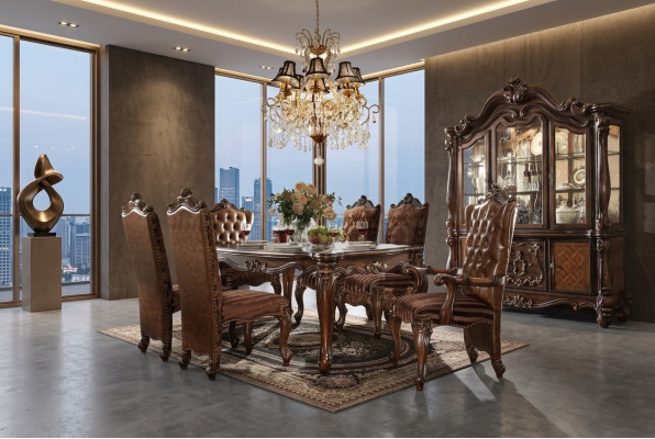 Compleet decoratieset eettafel + 6 stoelen eetkamerset eetgroep houten tafel