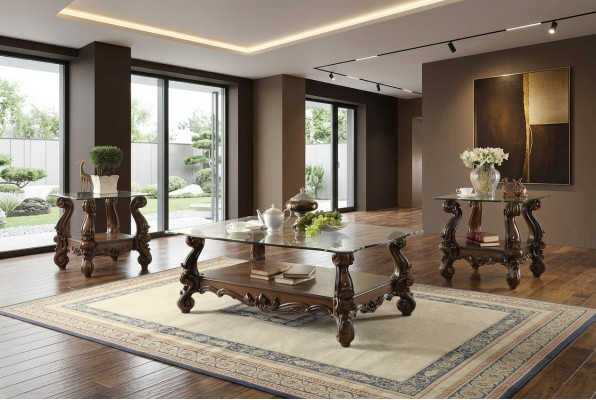 Edele designer salontafel bijzettafel decoratieve bank woonkamer tafel barok