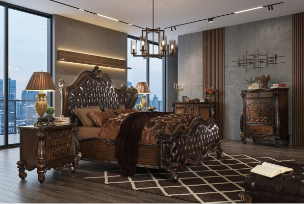 Ontwerp bed dubbele luxe decor slaapkamer bedden leer hotel 180x200cm