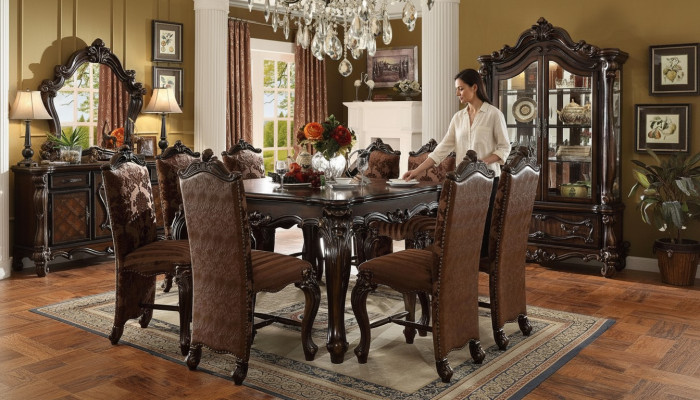 Klassieke eettafel houten set eetkamer 8 stoelen set stoelen