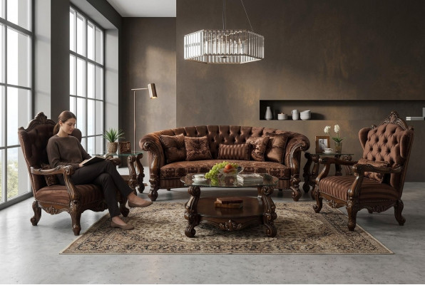 Bank 4-zitsbanken Luxe gestoffeerde banken Stoffen banken Luxe bank Ontwerper