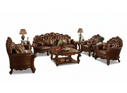 Compleet set bankstel 5-delig. Salontafel Sofa Bankstel Hout Zitlandschap