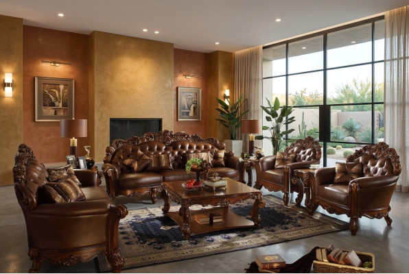 Lederen sofa, sofagarnituur set, garnituur, couchgroep, Chesterfield sofa, barok.