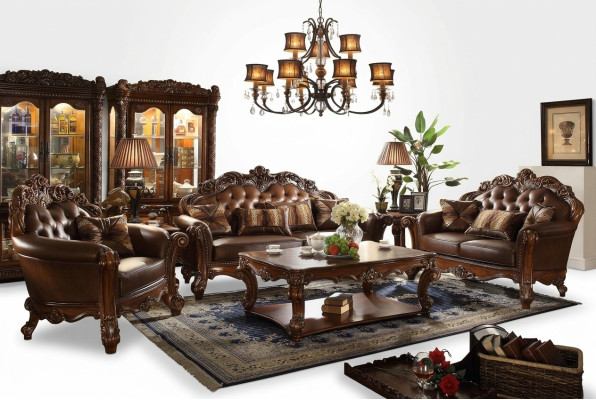 Klassieke set bankstel bank bankstel bank leren bank bekleding 321