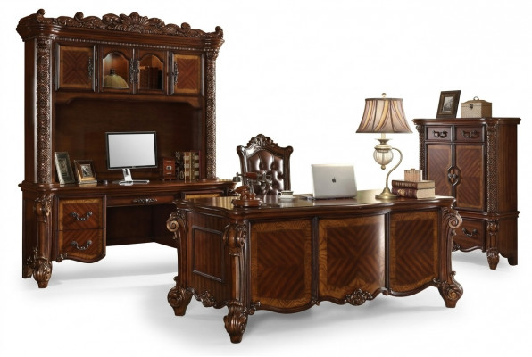 Kantoor bureau stoel computer bureau tafel houten tafel stoel 3-delig meubilair