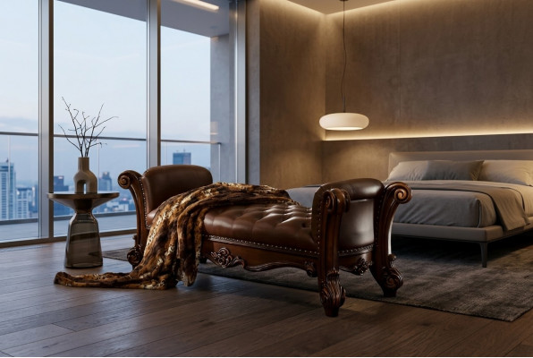 Zitkussen Bankkussen Zitpoef Bank Leer Hout Stijl Designer Chesterfield