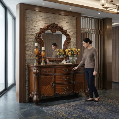 Spiegel ladekast Decoratieve kast Laden dressoir Slaapkamer set Hout