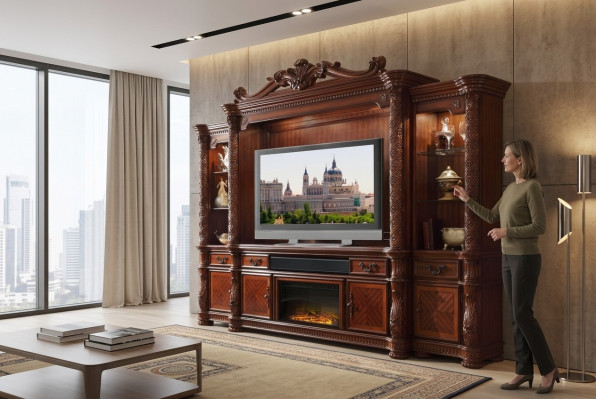 Ontwerper Woonkamer Klassiek Decoratieve TV Wandmeubel Mediawand TV-wand