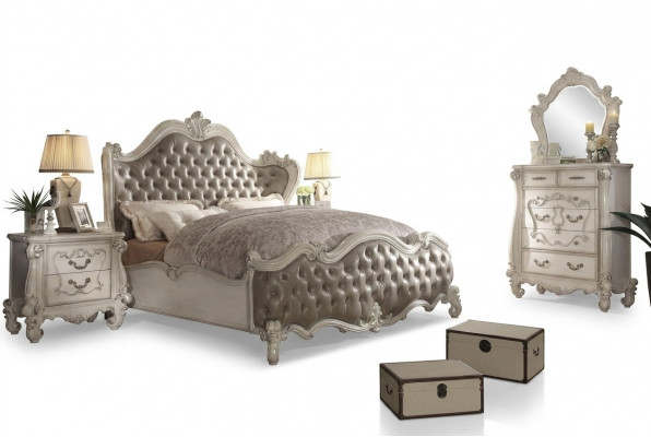 Klassieke slaapkamer set Bed Nachtkastje Ladekast Spiegel 5-delig.