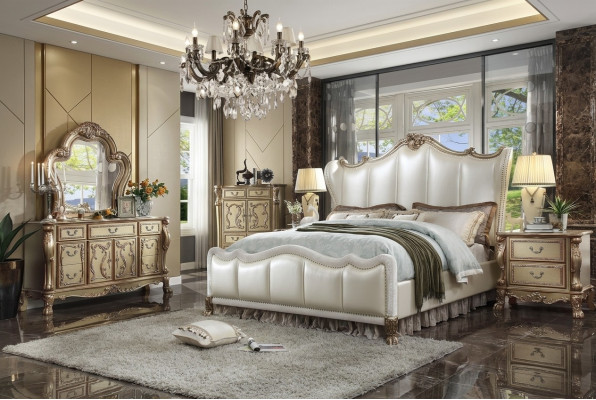 Chesterfield Set 3-delig. Bed + 2x Nachtkastjes Barokstijl Slaapkamer