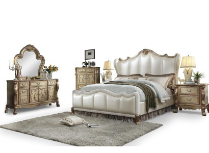 Chesterfield Set 3-delig. Bed + 2x Nachtkastjes Barokstijl Slaapkamer