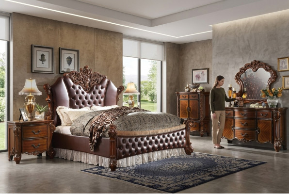 Bed Kussens Design Luxe Hotel Tweepersoonsbed Slaapkamer Lederen Decoratie