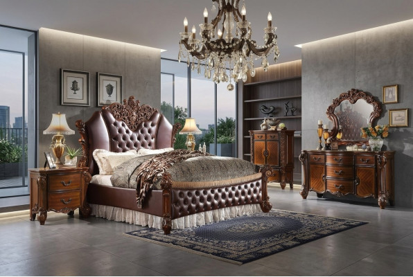 Bed Kussens Design Luxe Hotel Tweepersoonsbed Slaapkamer Lederen Decoratie