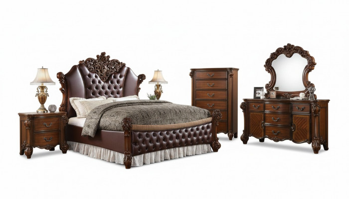 Bed Kussens Design Luxe Hotel Tweepersoonsbed Slaapkamer Lederen Decoratie