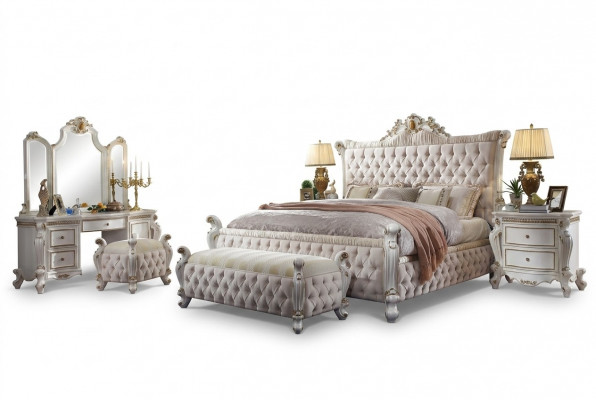 Klassieke slaapkamer set barok rococo bed nachtkastje ladekast