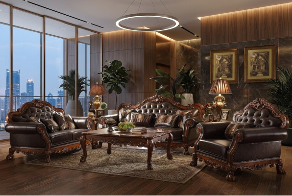 Klassieke set van 3+2+1 zitsbanken sofa set bank lederen bank