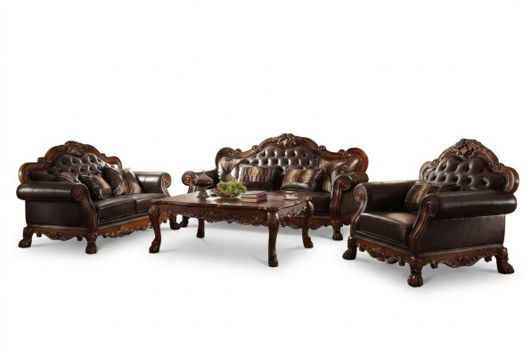 Klassieke set van 3+2+1 zitsbanken sofa set bank lederen bank