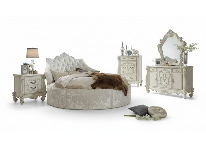 Rond fluwelen bed Chesterfield luxe gestoffeerde ronde bedden stof textiel hotel
