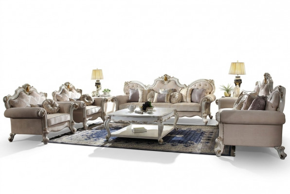 Klassiek bankstel 5-delige set salontafel bank 3+2+1+1-zitsbank
