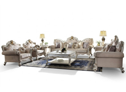 Klassiek bankstel 5-delige set salontafel bank 3+2+1+1-zitsbank