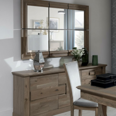 Ladenkast kast met spiegel xxl dressoir buffet hout nieuw dressoir 2-delige houten set