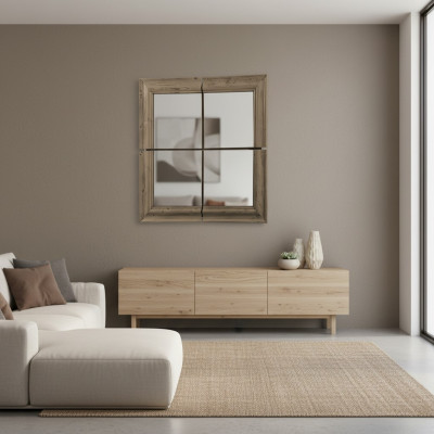 Wandspiegel Houten Frame Spiegel Meubels Nieuw 105*105cm Glas Frame Wand xxl Moderne