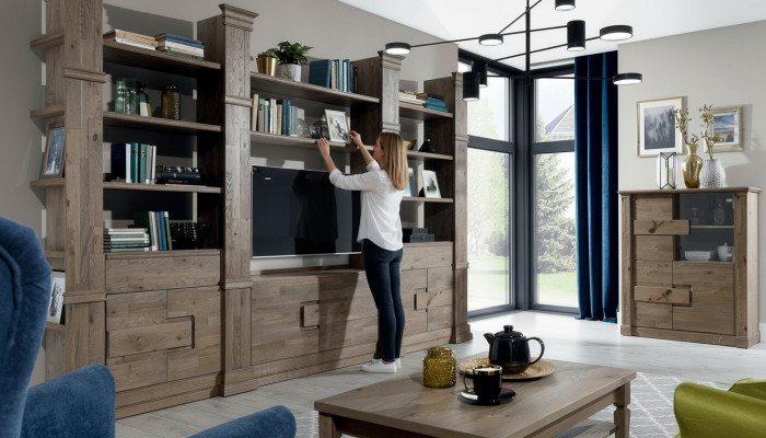 Wandmeubel Kastensysteem Woonkamer Kast Landhuis Commode TV