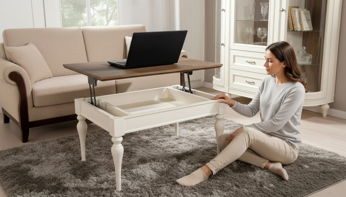 Multifunctionele bank salontafel houten koffie bijzettafels design woonkamer nieuw.