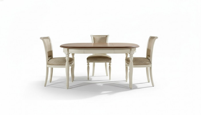 Stel eettafel 4x stoelen leunstoel set tafels eetkamergroep 5-delig