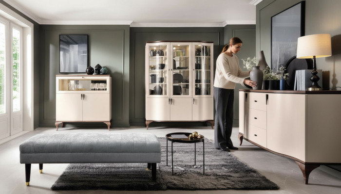 Woonkamer meubelset - dressoir barkast vitrine 3-delige set ontwerp