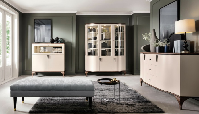 Woonkamer meubelset - dressoir barkast vitrine 3-delige set ontwerp
