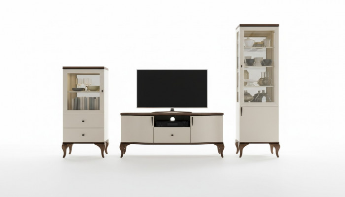 Klassieke woondecoratie wand woonkamer vitrine dressoir RTV-rek muren