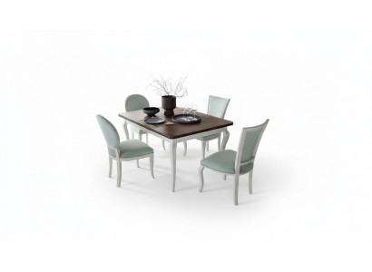 Klassieke eettafelset houten eettafel eetkamer 4x stoel stoelen set
