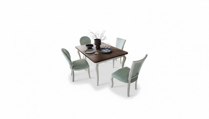 Eetkamerset Eettafel 4 x Stoel Set Set Garnituur Eetgroep Tafel Klassiek