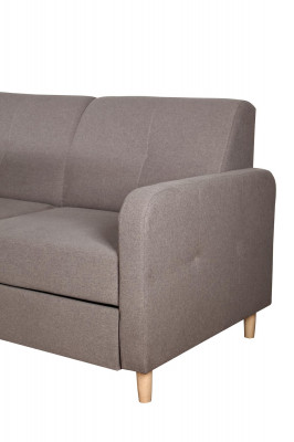 Hoekbank L-vorm Bank Bank Ontwerp Bekleding Modern Textiel Slaapfunctie Grijs Stof
