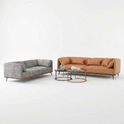 Sofagroep 3+2+1 leren bank bankstel Design Moderne bankstellen