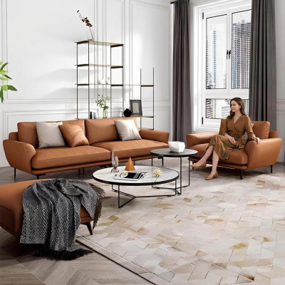 Sofa set 4+3+2 Leren bank Bankstel Set Ontwerp Modern Sofa