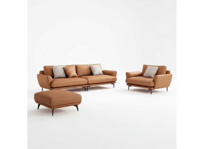 Sofa set 4+3+2 Leren bank Bankstel Set Ontwerp Modern Sofa