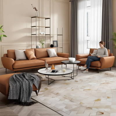 Bekleedde bankstellen Stof Luxe woonkamerbankstel 3+2+1 set Bankstel leer
