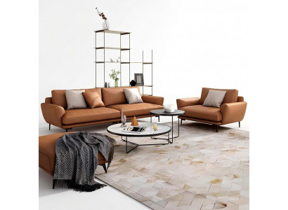 Bekleedde bankstellen Stof Luxe woonkamerbankstel 3+2+1 set Bankstel leer