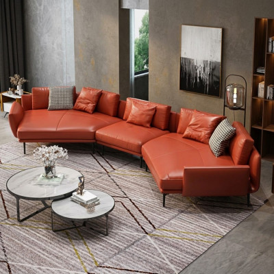 Woonlandschap set Ontwerp Modern Sofa Hoekbank Sofa U-vorm Leren Bank Couch