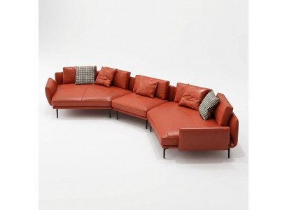 Woonlandschap set Ontwerp Modern Sofa Hoekbank Sofa U-vorm Leren Bank Couch